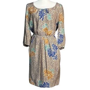 Corey Lynn Calter Anthropology 100% Silk Women’s Abstract Print Dress Size 6